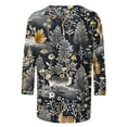 Ayolanni Gray Fall Tops for Women 2024 3/4 Sleeve Christmas Crew Neck