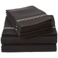 thumbnail image 4 of Luxor Treasures-Executive 3000 MF3000KGSH CLWHBK Executive 3000 Series King Sheet Set, Clouds Embroidery - White & Black, 4 of 7