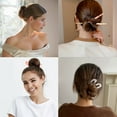 thumbnail image 2 of 8 Pieces Acetate Hair Pins Sticks U-Shaped Straight Chopsticks Hairpin Hair Styling Accessories, Vintage Hair Pin Fork Hair Clips for Girls Women Updos Buns(Type C), 2 of 4
