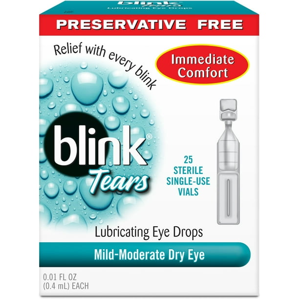 blink Tears Lubricating Eye Drops MildModerate Dry Eye 25 Each (Pack