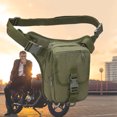 thumbnail image 1 of Riñonera de tela Oxford EDC bolsa de muslo para acampar senderismo (verde militar), 1 of 7