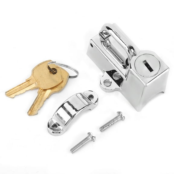 Universal Motorcycle Helmet Lock - 22mm 7/8" Diameter, Electroplated Finish, Includes 2 Keys for Enhanced Security