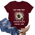 thumbnail image 4 of TSADFHJI Hauts Femmes Manches Courtes Mode Décontractée Débardeur Col Rond T-Shirts Été Manches en Dentelle T-Shirts Amples Décontractés Haut (6) TG Rouge, 4 of 4