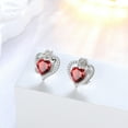 thumbnail image 5 of Beautlace Rose Heart Birthstone Earrings,January Birthstone Rose Flower Heart Earrings Studs 925 Sterling Silver Jewelry Gifts for Women, 5 of 11