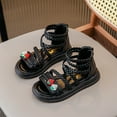 thumbnail image 4 of breaise Toddler Girls Sandals Summer Strappy Flats Gladiator Sandals Shoes with Heel Zipper, 4 of 4