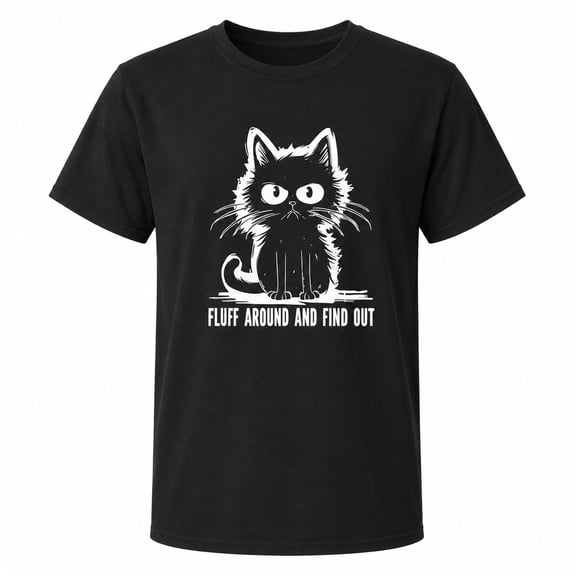 Funny Cat Graphic T-Shirt, Fluff Around and Find Out Unisex Tee