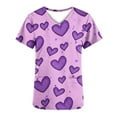 thumbnail image 5 of Edvintorg Women's Scrub Top Clearance Fashion Short Sleeve V-Neck Tops Working Uniform Happy Valentine's Day Printing Blouse Tops With Pocket, 5 of 5