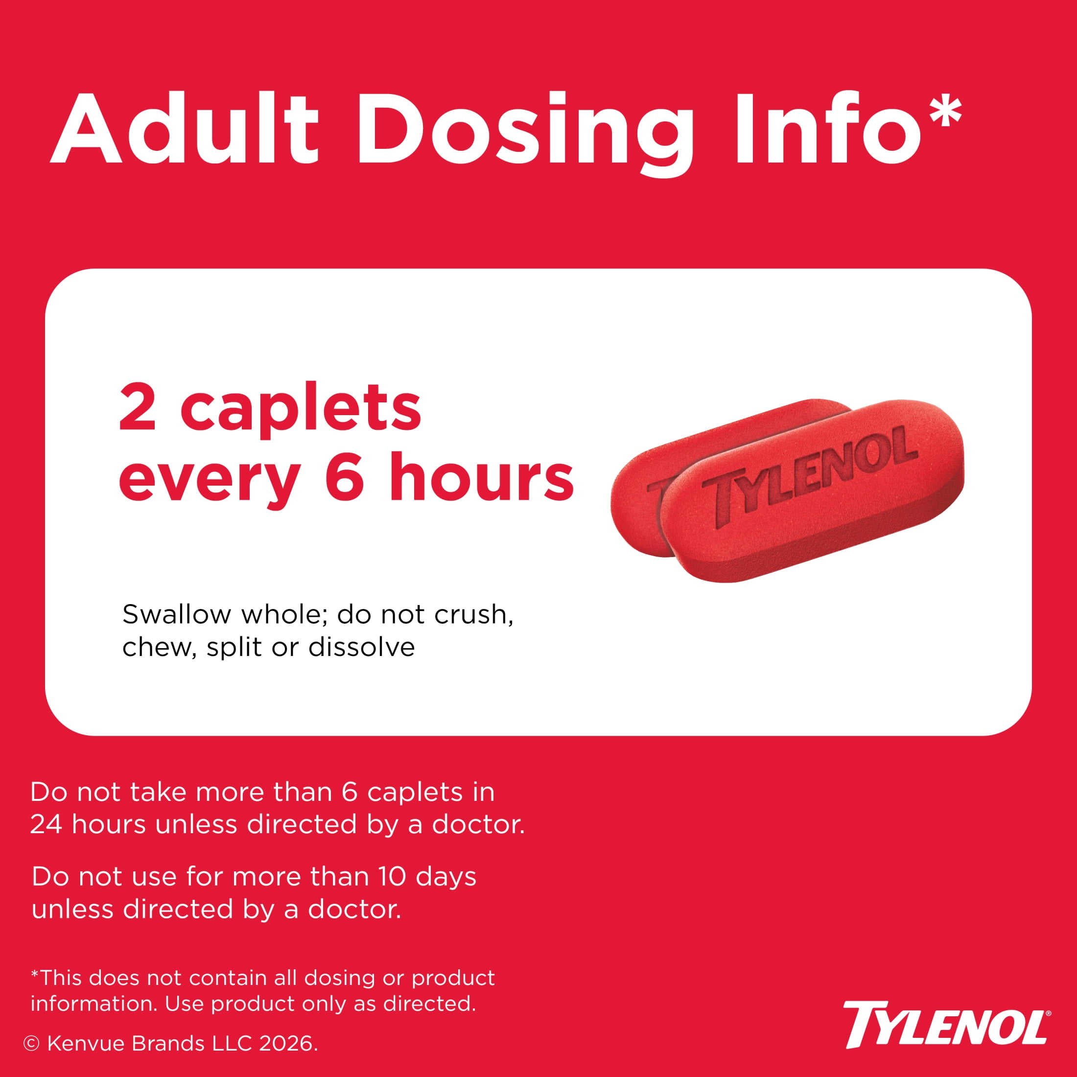 (3 pack) Tylenol Extra Strength Acetaminophen, Easy to Swallow Caplets, 100 Count