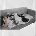 thumbnail image 6 of Moon Phase Soft Flannel Fleece Blanket, Lunar Movements Graphical Design with Astronomical Themed Concept, Cozy Plush for Indoor and Outdoor Use, 60" x 80", Charcoal Grey and White, by Ambesonne, 6 of 6