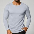 thumbnail image 4 of LEKWK Mens T Shirt Soft Basic Long Sleeve Crewneck Lightweight Shirts Stretch Regular Fit Casual Daily Layering Tee Workout Travel Fall Spring Tops Gray XXL, 4 of 7
