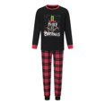 thumbnail image 3 of Conjunto de pijamas familiares a juego para Navidad 2025, camiseta de manga larga con estampado de letras y pantalones a cuadros, ropa de dormir para estar en casa, 3 of 4