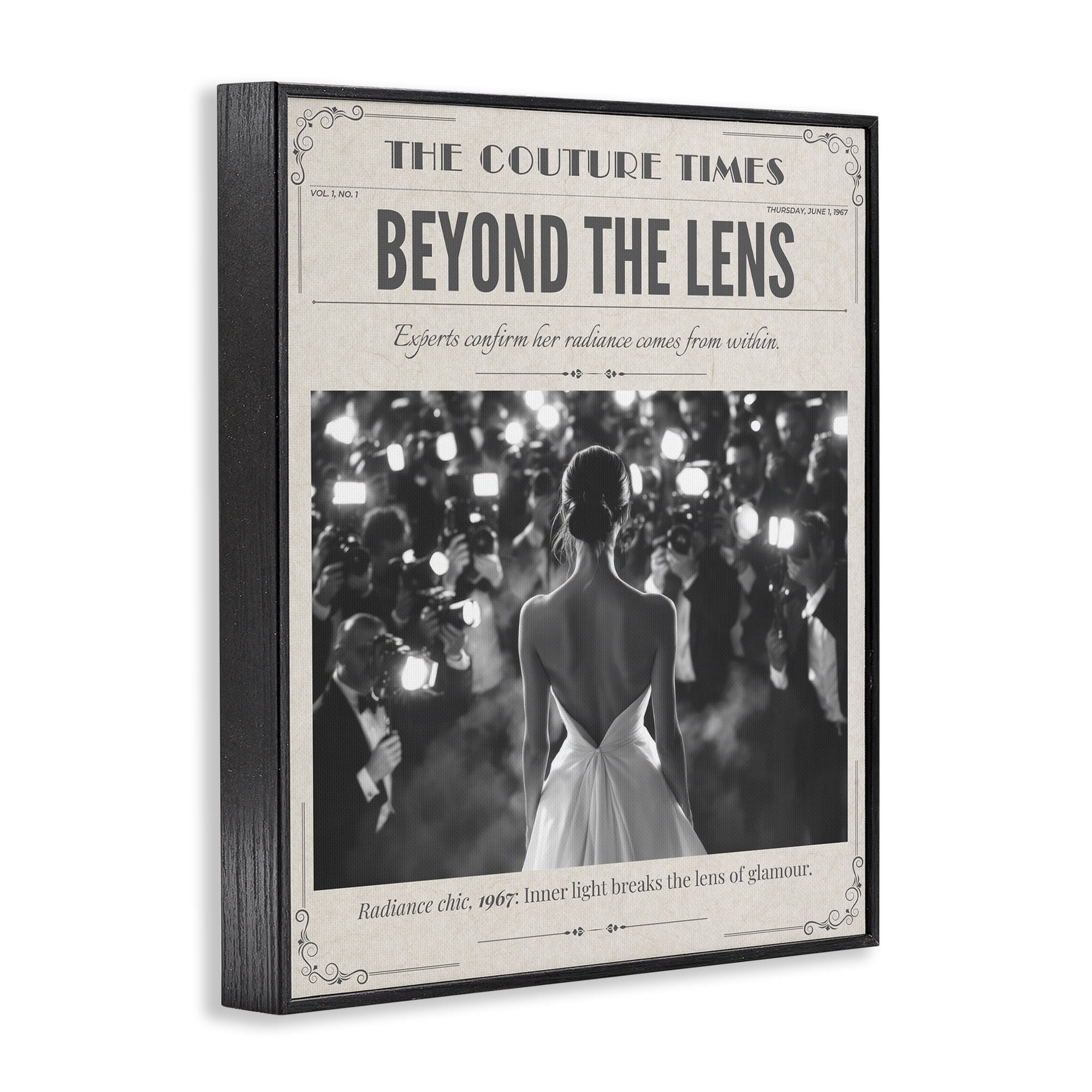 The Couture Times Magazine Black Framed Giclee Art, design by A Barefoot Stylist