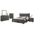 thumbnail image 1 of Weathered Gray Wood 5pc Bedroom Set with Queen Platform Storage Bed, 1 of 7