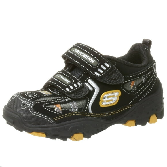 Skechers Espadrilles à Double Sangle pour Tout-Petits, Noir, 7 m US Tout-Petit
