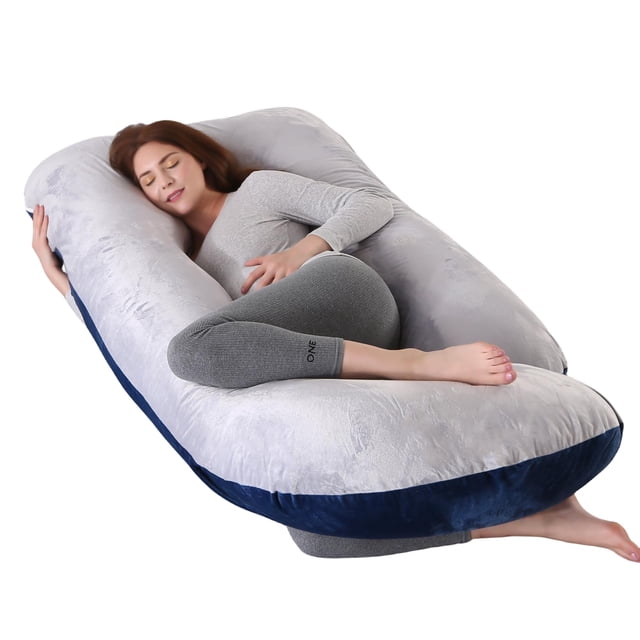 Almohada de embarazo ALLOPERA de 145 cm con soporte para todo el cuerpo, terciopelo