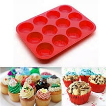 Coappsuiop Cake Mould 12 Cup Silicone Muffin Cupcake Baking Pan Non Stick Dishwasher Microwave Safe