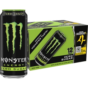 Monster Energy Zero Sugar, 16 fl oz Cans, 12 Pack