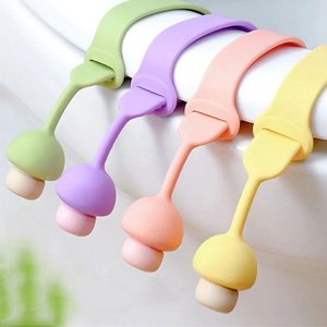 Elevador de Asiento con Manija de Silicona para Tapa de Inodoro, 4 Uds., Evita el Tacto, Manija de Tapa de Inodoro para Baño, hotel de Oficina de Viaje en Casa (4 Colores)