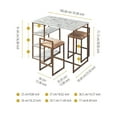 thumbnail image 4 of Teamson Home Ensemble de Salle à Manger Table de Petit-Déjeuner avec Tabourets Dessus en Faux Marbre Laiton Marmo, 4 of 9