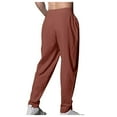 thumbnail image 4 of Mlzmgr Cotton Linen Men's Pants with Pockets Elastic Waist Lightweight Trousers Casual Beach Pants, 4 of 8
