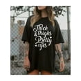 thumbnail image 1 of THICK THIGHS & PRETTY EYES PRINT WOMEN'S T-SHIRT, Ladies Summer Outfit, Gift For Women, Mothers Gift, Gift For Girl Friend, Full Size, Full Color, 1 of 7