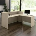 thumbnail image 3 of Arrive 72W x 72D L Shaped Reception Desk in Natural Elm - Engineered Wood, 3 of 9