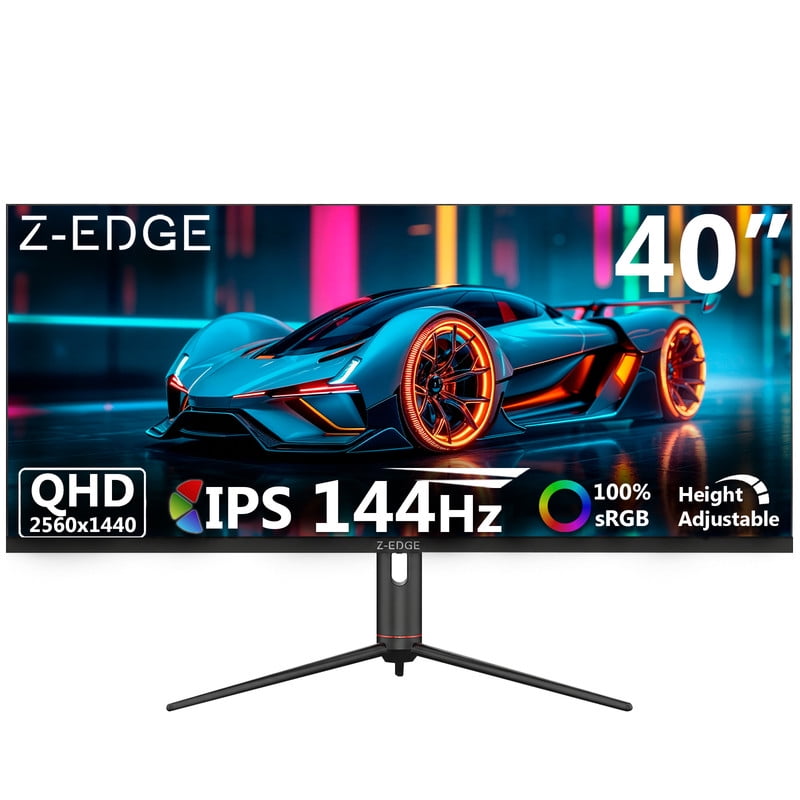 Z-Edge 40 inch Ultrawide Gaming Monitor, WQHD 1440P 144Hz, IPS PC Screen,MPRT 1ms, 21:9 Aspect Ratio Height Adjustable