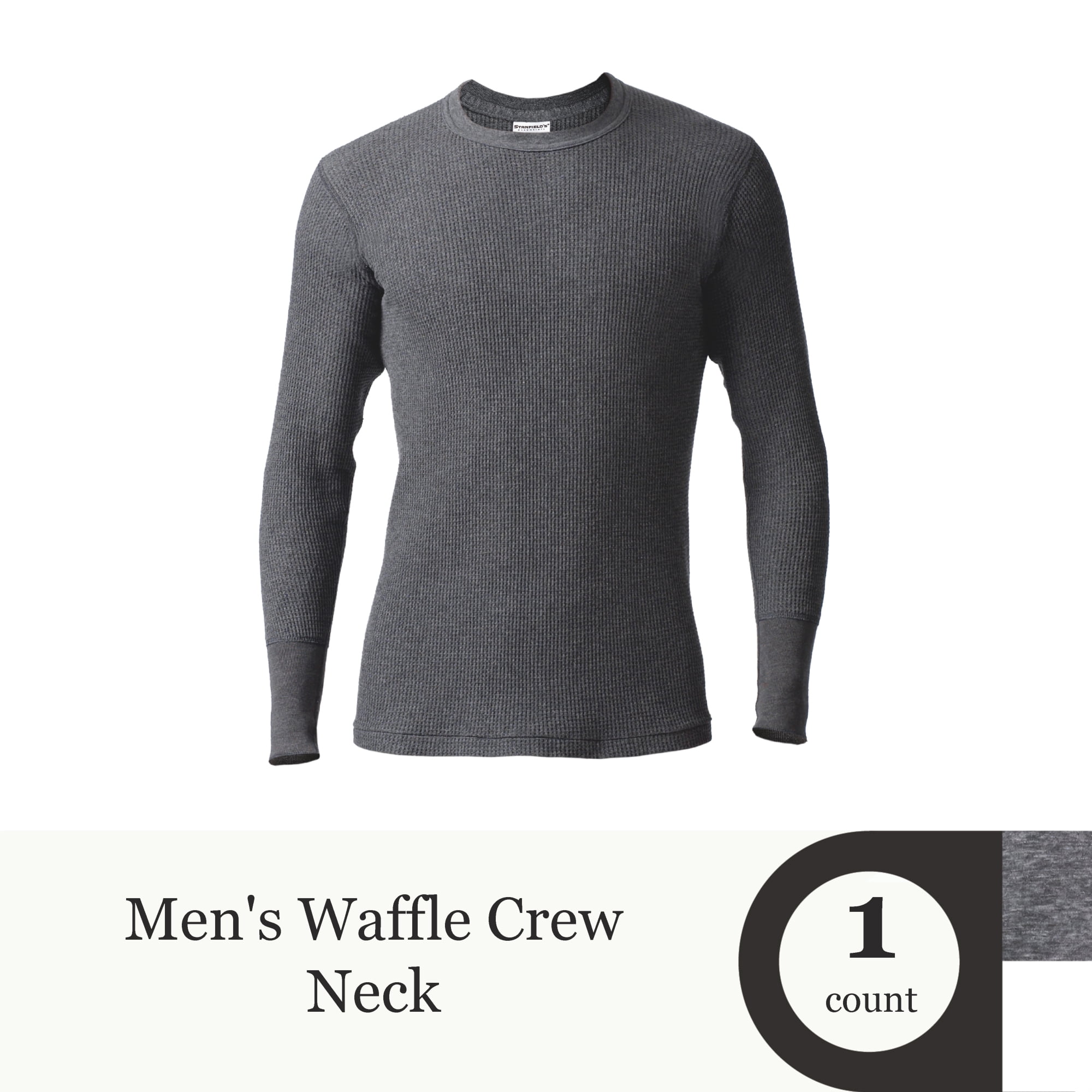 Essential's Men's Thermal Waffle Knit Long Sleeve Shirt