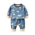 thumbnail image 2 of Hwmodou Toddler Girl Clothes Sets Kids Toddler Girls Boys Autumn Winter Cartoon Print Cotton Long Sleeve Pants Pullover Sleepwear Set Clothes Stylish Clothing, 2 of 3
