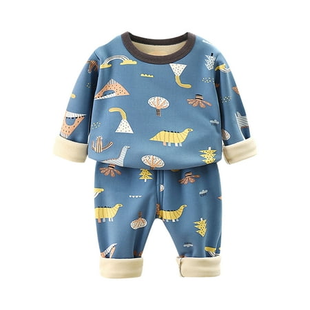 

simu Valentines Day Girls Outfits Kids Toddler Baby Girls Boys Autumn Winter Cartoon Print Cotton Long Sleeve Pants Pullover Sleepwear Set Clothes for Birthday Wedding