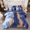 thumbnail image 3 of ZXJMHJ Queen Size Blue Comforter Set,6-Piece Watercolor Marble Printed Bedding with Sheets, Utra Soft and Lightweight Bed Set for Women Men, 3 of 9