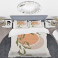 thumbnail image 3 of Designart 'Abstract Orange Sun and Moon With Tropical Leaf' Funda Nórdica Moderna, 3 of 5