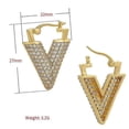thumbnail image 3 of Pendientes colgantes de esmalte de color caramelo con forma de V estereopscópica y diseño geométrico, SHED029-3, 3 of 4