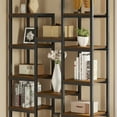 thumbnail image 5 of Dextrus 6 Tier Bookshelf, Tall Modern Free Standing Bookcase with 12 Shelf, Open Display Shelf Storage Book for Office Home, Black & Brown, 5 of 10