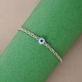 thumbnail image 3 of Jewellery Hub 925 Pure Silver Evil Eye Chain Bracelet, Adjustable, Anti Tarnish Gift for Women and Girls, 3 of 4