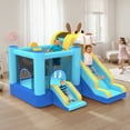 thumbnail image 2 of Mukidy 114''x 114'' x 92.5'' Inflatable Bounce Houses for Kids 3-10 with Blower Double Slide and Ball Pit/Indoor Bouncy House, PVC, Child, Teen, Toddler，Blue, 2 of 9