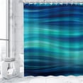 thumbnail image 6 of Blue Shower Curtain, Abstract Shower Curtains Set with 12 Hooks, Waterproof&nbsp;Ombre&nbsp;Shower Curtain, Decor Navy Blue Ombre Striped Bathroom Curtain, 72" Wx72 H, 6 of 6