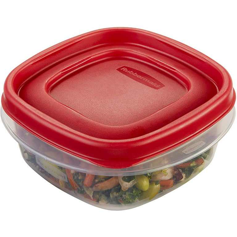 Rubbermaid Easy Find Lids Food Storage Containers, 1.25 Cup, Racer Red,  4-Piece Set