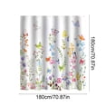 thumbnail image 3 of Polyester Shower Curtain with Hooks, Water-Repellent Floral Printed Bathroom Decor, Multicolor, 180x180 cm (12 Hooks Included), 3 of 6