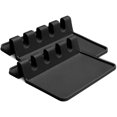 thumbnail image 1 of Soporte de silicona para utensilios con almohadilla de goteo para múltiples utensilios, soporte para cucharas sin BPA, soporte para utensilios de cocina para cucharones, negro (2 unidades) oso de fresa Hogar, 1 of 5