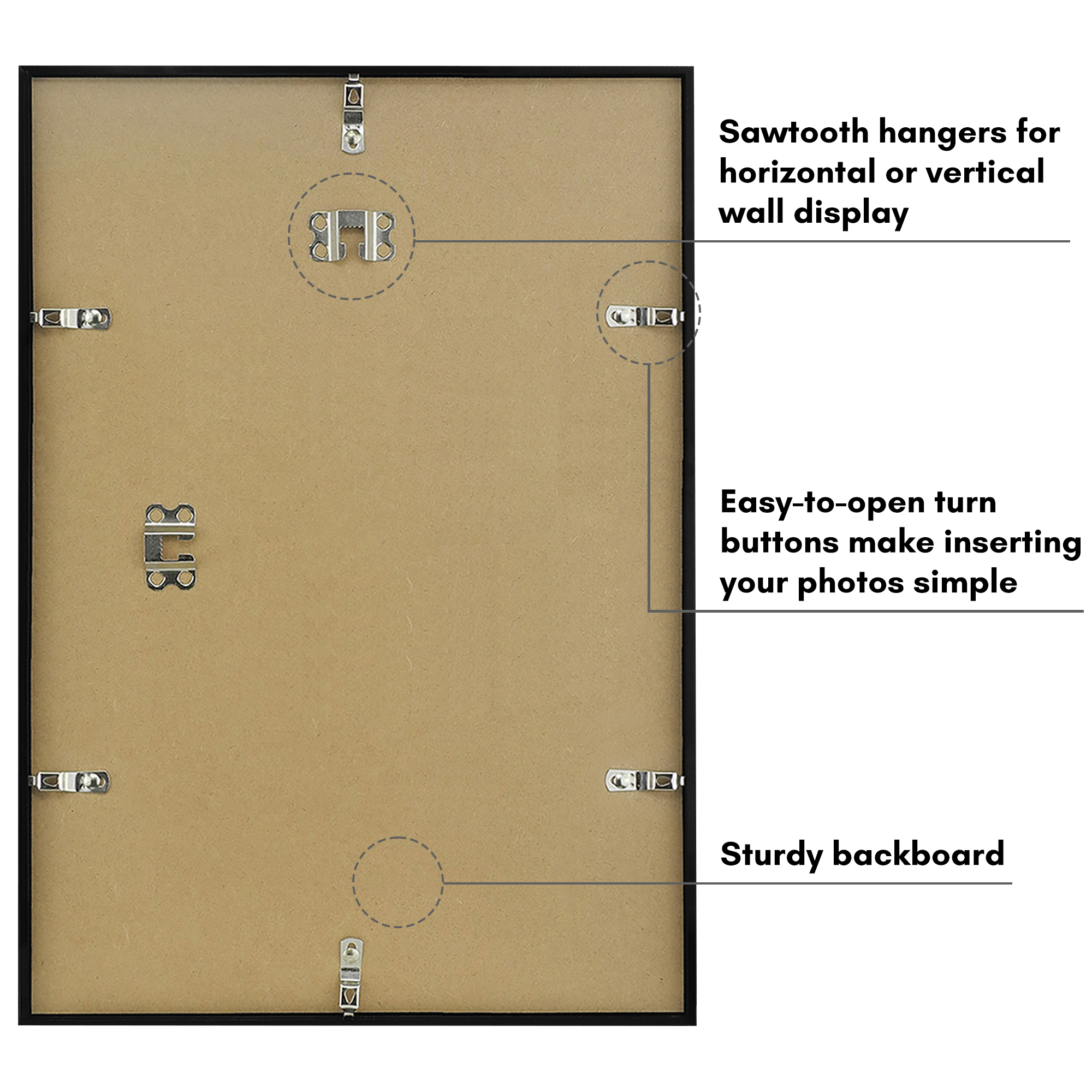 Americanflat 12x17 Picture Frame with Polished Plexiglass Streamline Collection Thin Border Wall - Black
