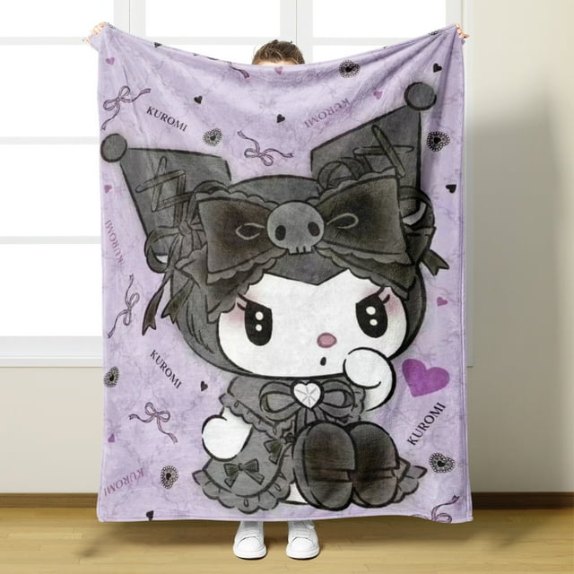 Cute Cinnamon Dog Kuromi My Melody Kitty Flannel Blanket