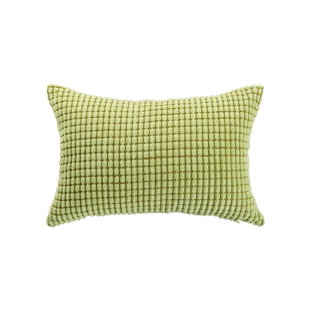 Funda de Almohada uxcell Vintage Pana Verde claro 12 x 18