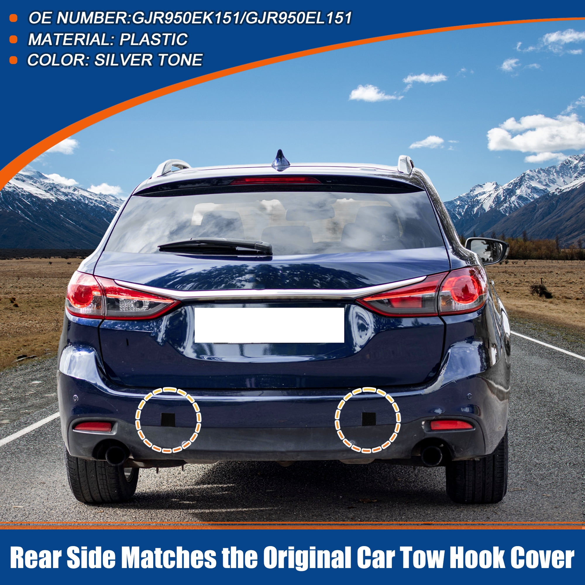 Unique Bargains Rear Car Bumper Tow Hook Cover for Mazda 6 2013-2018 Black