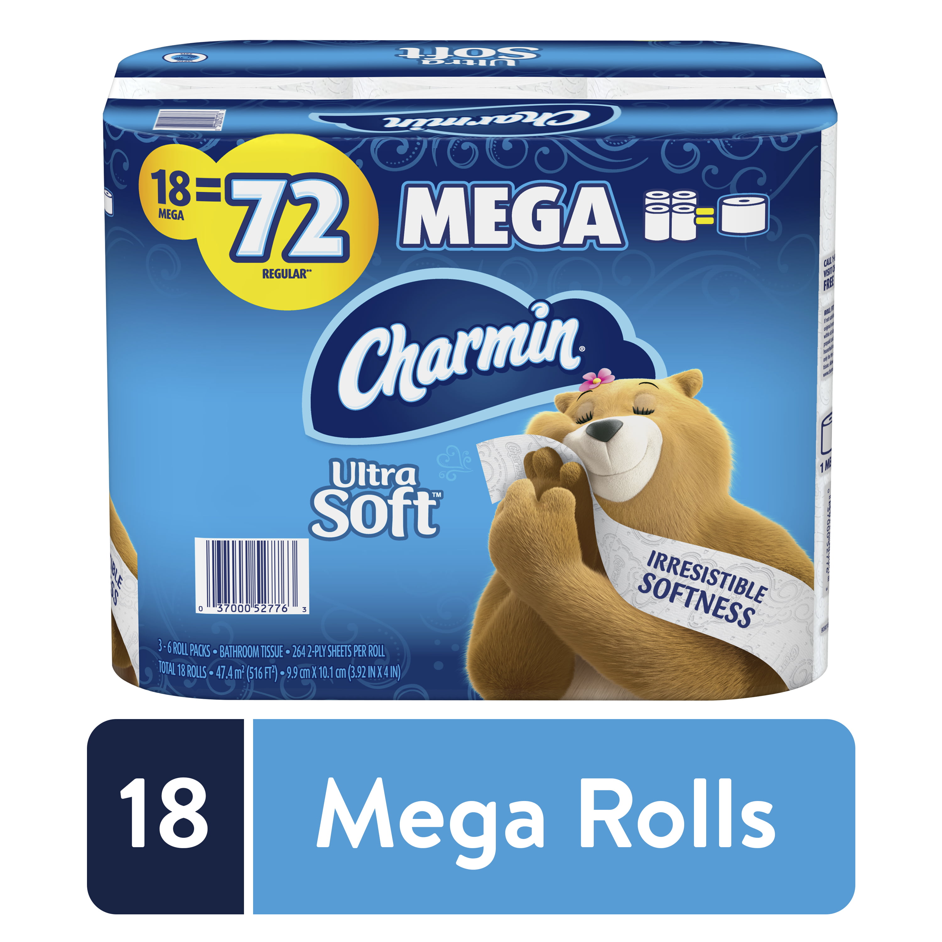 Details about   Charmin Ultra Soft Toilet Paper 12 Mega Rolls 264 sheets per roll 