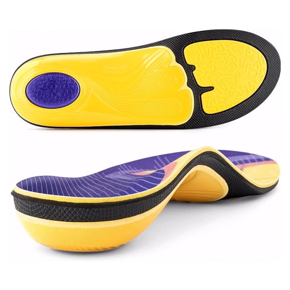 BDUN Heavy Duty Support Pain Relief Orthotics - 220 lbs Plantar Fasciitis High Arch Support Insoles for Men Women, Flat Feet Orthotic Insert, Work Boot Shoe Insole, Absorb Shock with Every Step