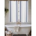 thumbnail image 7 of Bedroom Curtains 63 Inches length, Abstract Geometric Blue Stripe, Window Treatment Curtain Drapes, White Backdrop Rod Pocket Curtain Panels for Living Room Kitchen, 42"x63", 2 Panels, 7 of 7