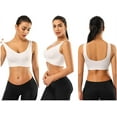 thumbnail image 4 of 3 Pack Sports Bras for Women,Seamless Comfortable Bras Set with Removable Pads for Sleep,Pull on Closure,Black+White+Nude,M, 4 of 8