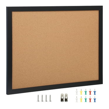 KFFKFF Cork Board Bulletin Board with MDF Sticker Frame Wall Mounted 36" x 24"