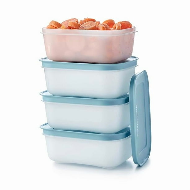 Tupperware Plastic Essentials Freezer Mates Shallow 4 Piece